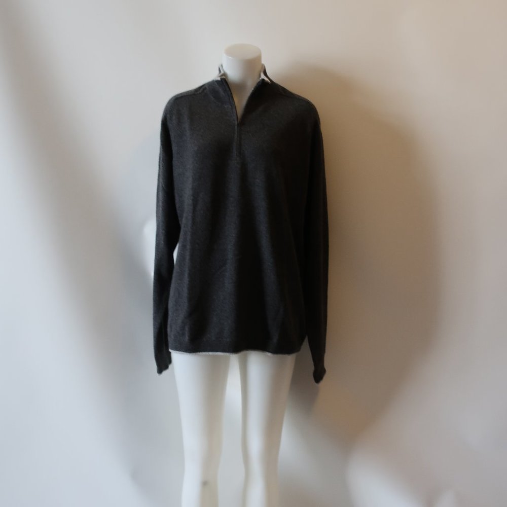 PATAGONIA GREY CASHMERE 1/4 ZIP-UP SWEATER SZ L *